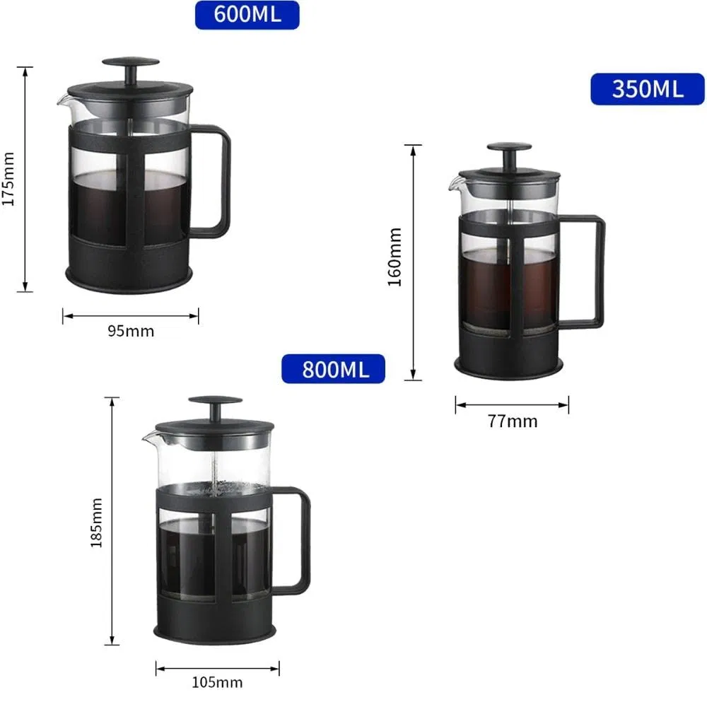 2025 Wholesale Custom Heat Resistant Portable Manual French Press Coffee Maker Prensa Francesa