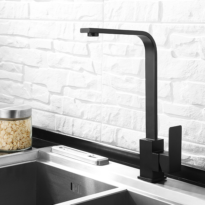 3 Way Kitchen Stainless Steel Square Clean Drinking Water Faucet
