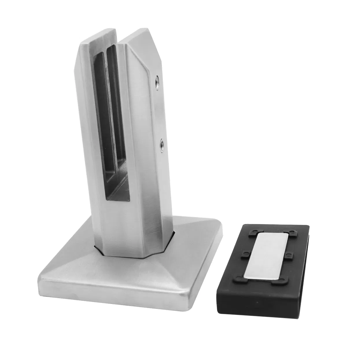 Brushed and Polished Stainless Steel Spigot Glass Balustrade Clamp