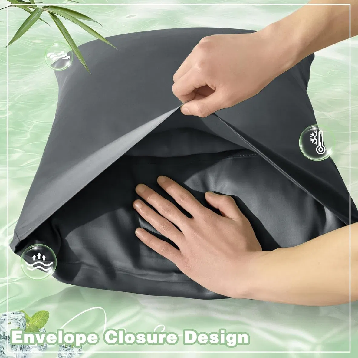 100% Bamboo Fiber Satin Envelope Pillow Case Satin Pillow Cover Silky Smooth Hotel Home Textile Bedding Pillowcase