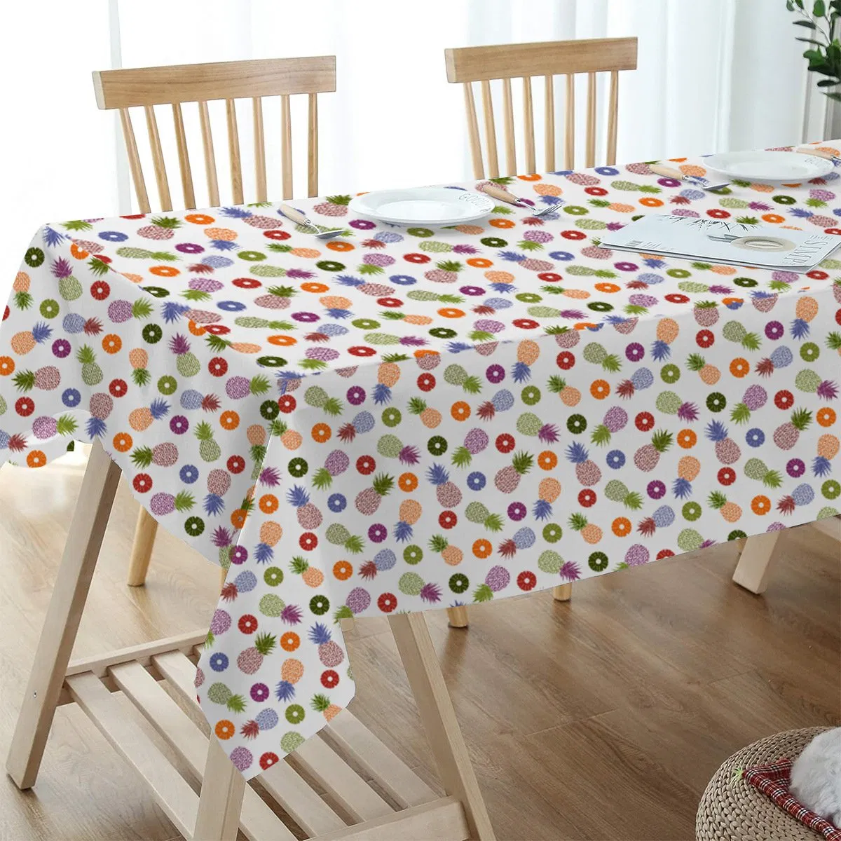 Waterproof and Wear-Resistant Thickened Tablecloth for Home Kitchen, Fruit Printed Tablecloth Tabletop