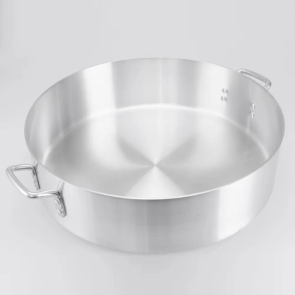 High Quality Large Single Bottom Aluminum Brazier Pot for Frying and Soups Versatile for Restaurant Hotel Kitchen Use