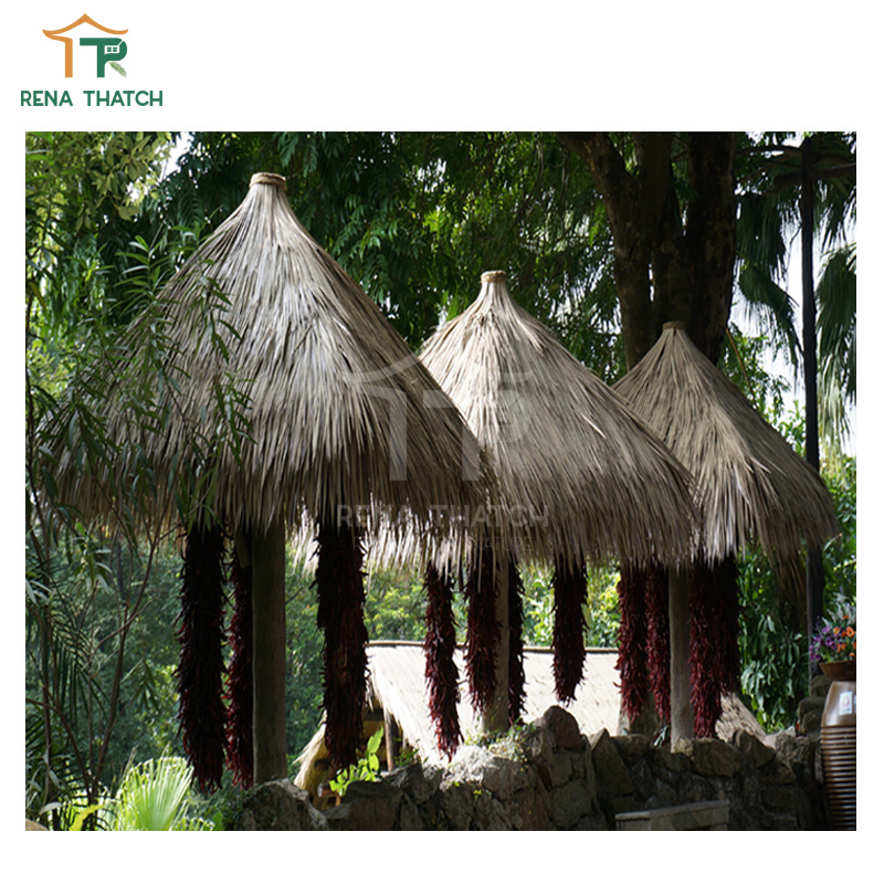 Factory Price Fire Rated Artificial Palm Leaf Thatch Umbrella Balinese Roof Thatching