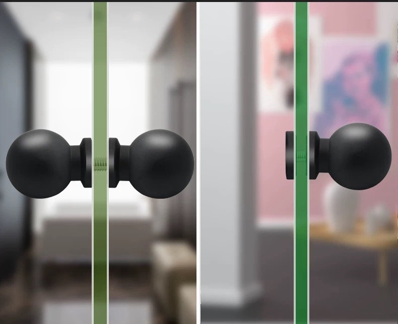 Round Shape Flush Pull Handle Glass Handle with Satin Finish