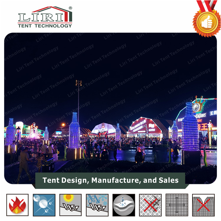 Functional Hall Tent for 1000 Personns Outdoor Wedding with Roof Ling and Curtain