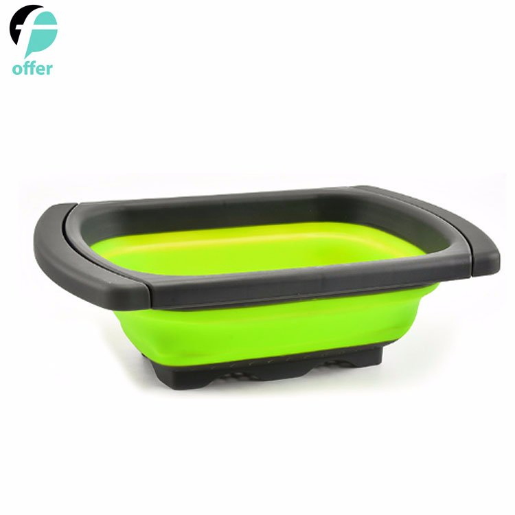 Collapsible Colander Silicone Kitchen Strainer Set Perfect for Draining Pasta, Vegetable and Fruit