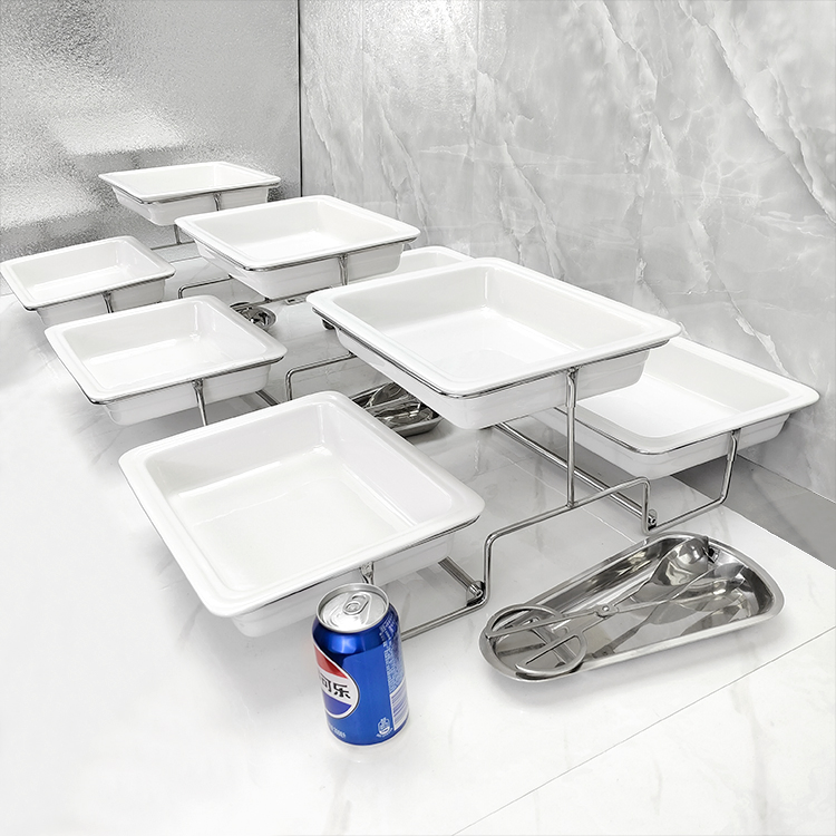 Wholesale Hotel Supplies 3-Tier Ceramic Food Display Stand Catering Display Buffet Risers Serving Trays for Easy Serving