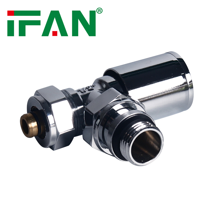 Ifan ASTM A312 Chrome Plated Brass Radiator Valve 1/2'' Radiator Angle Valve Slivery Radiator Valve