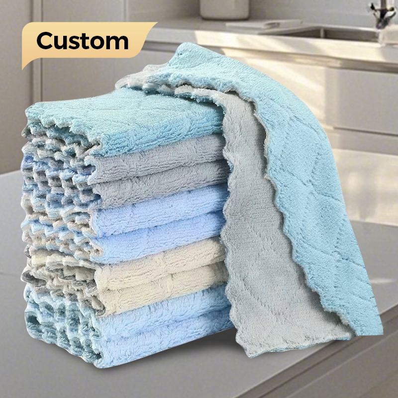 Highly Popular Microfiber Cloth for Kitchen and Car Cleaning Dishwashing and Table Wiping Thickened Absorbent and Durable.