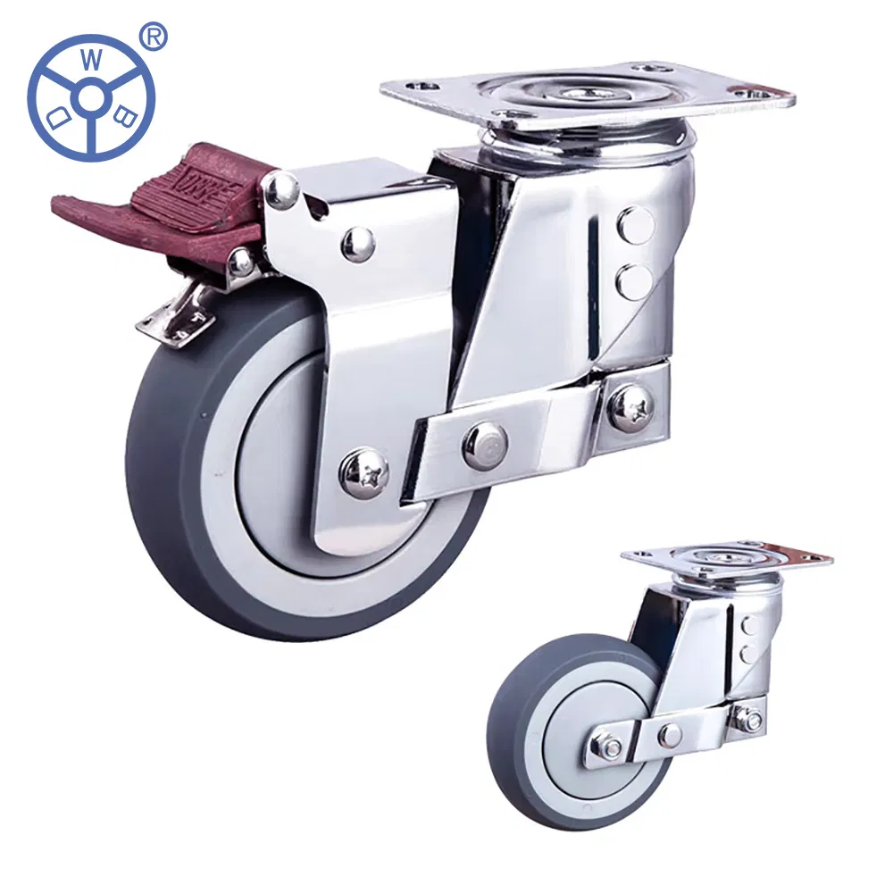 Double Spring PU Caster Core with Shock-Absorbing Rubber Block