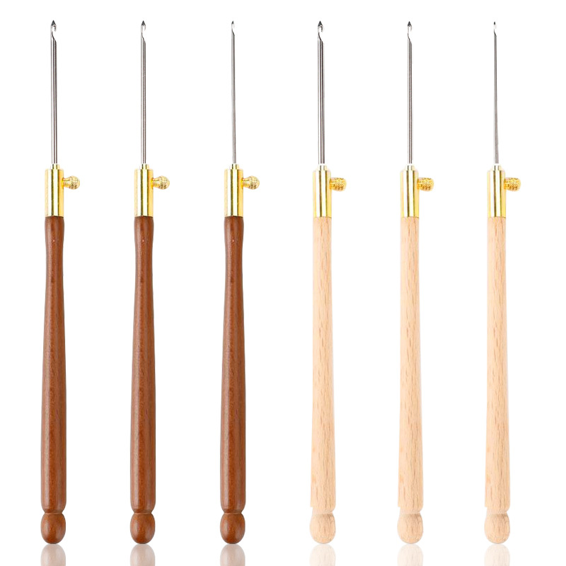 Wooden Handle Embroidery Needle French Crochet Sewing Tool Set DIY Knitting Pen