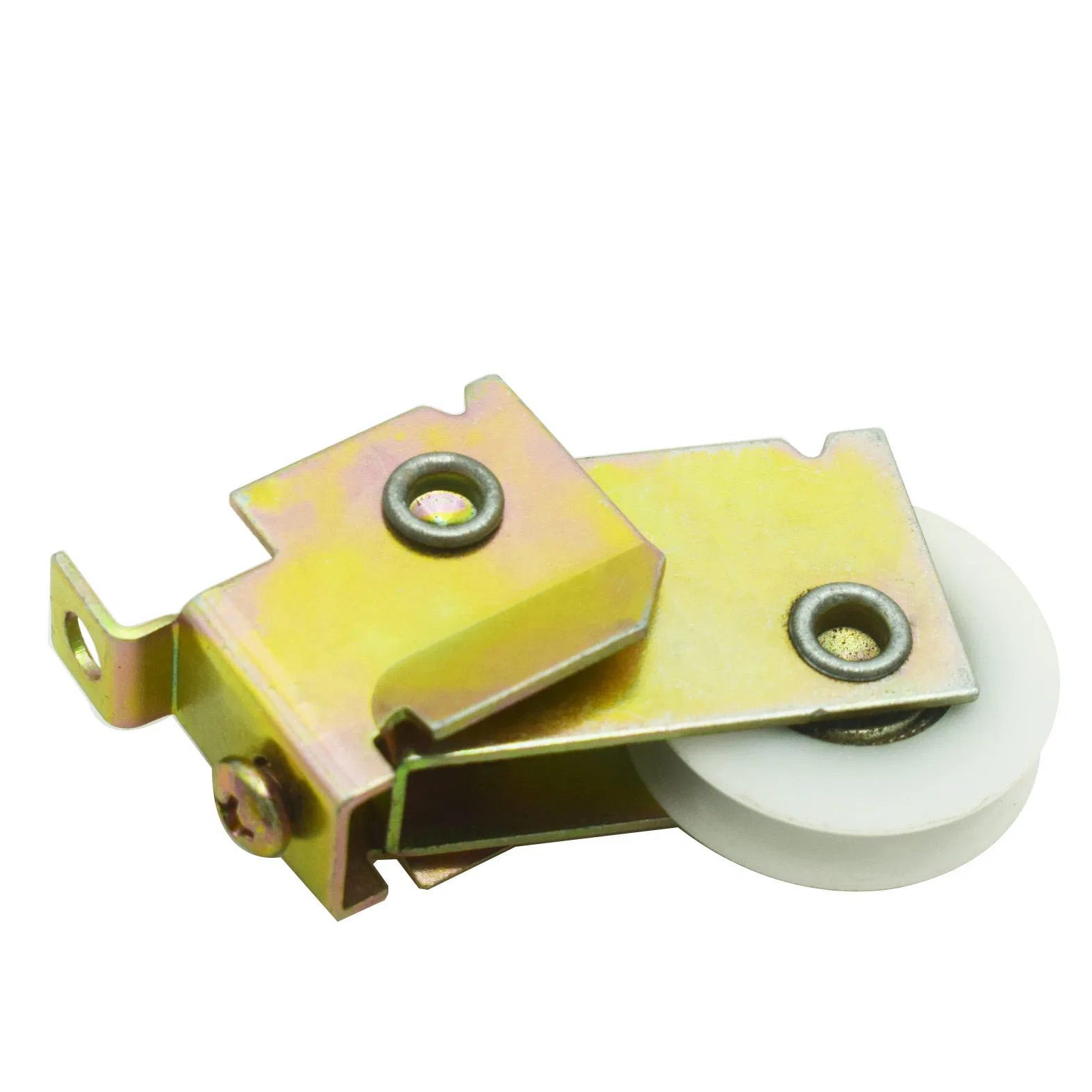 Popular Stainless Steel Color Zinc Sliding Patio Door Roller with One White Plastic Wheel for Building