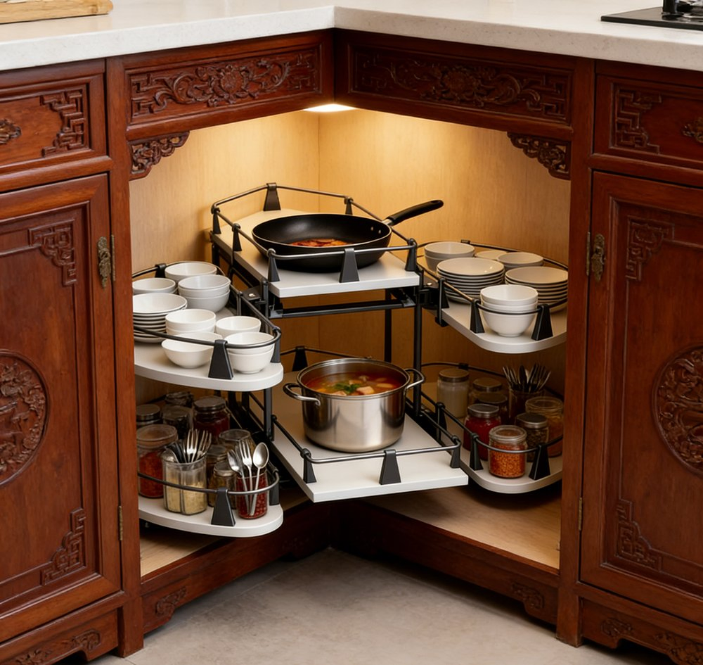 Угловая вращающаяся полка Tekey Magic Corner для кухни