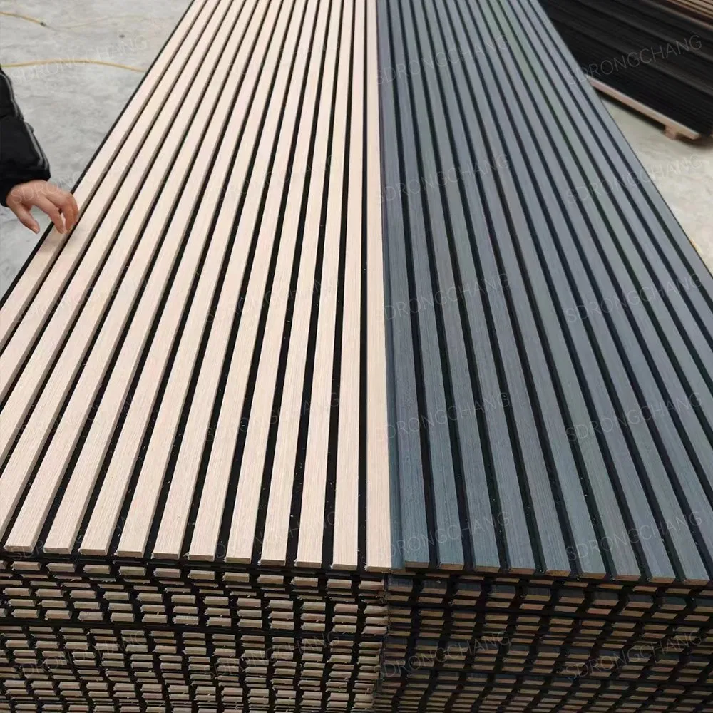 Decorative Soundproofing Wooden Slats Wall Covering Wood Veneer Felt Acoustic Panel