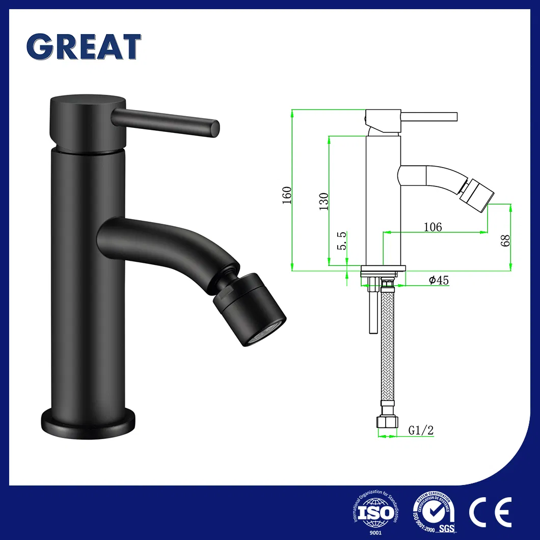Смеситель для биде Great GL32207BL321, матовый черный