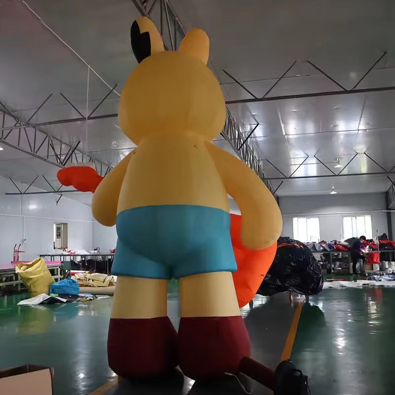 Boyi Custom Giant Inflatable Rabbit Girl Advertising Inflatable Cartoon Rabbit with Guitar