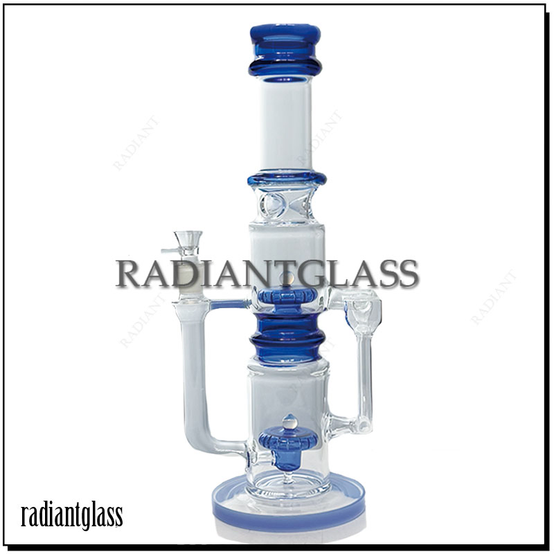 U-Tube Wheel Core 1413G Thick Glass Water Pipe 17inch Hookah Pipe with 14male Bowl Smoking Accessories