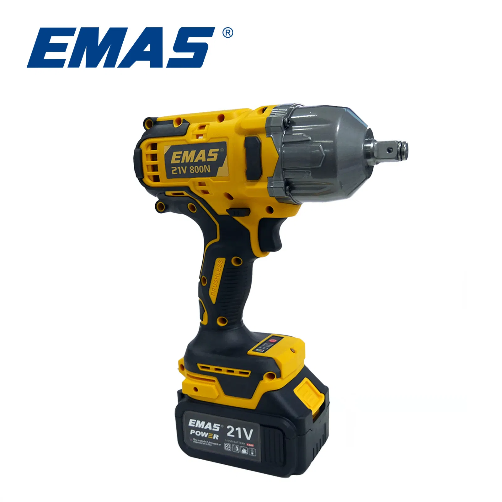 Emas Cordless Battery Impact Wrench 800n. M Torque Wrench with 21V 4ah Lithium Battery for Car Repair Home Use