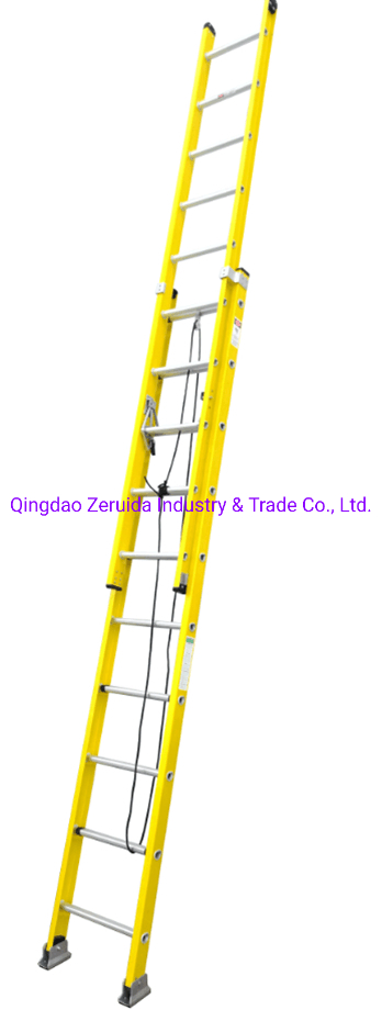 24 Step High Strength Insulated Fiberglass Telescopic Extension Ladder