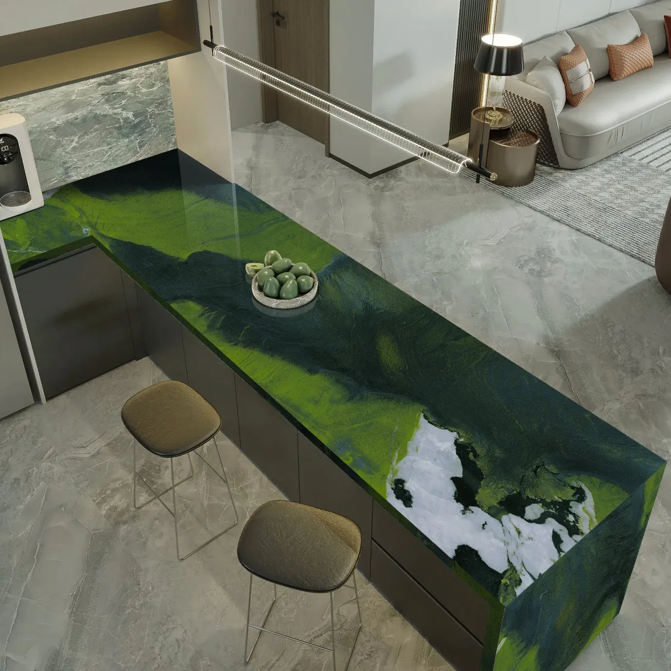 Foshan 1200*2400*9mm Cabinet Kitchen Countertop Stone Porcelain Floor Wall Tile Sintered Slab