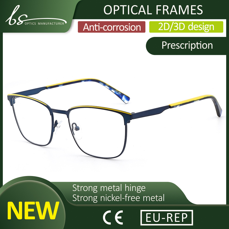 latest Metal Acetate Colorful Optical Frame Wholesale High Quality Designer Online Eyewear for Men