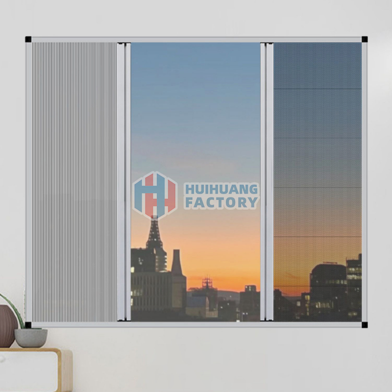 Shade Honeycomb Curtain with Invisible Pleated Insect Mesh for Window or Door