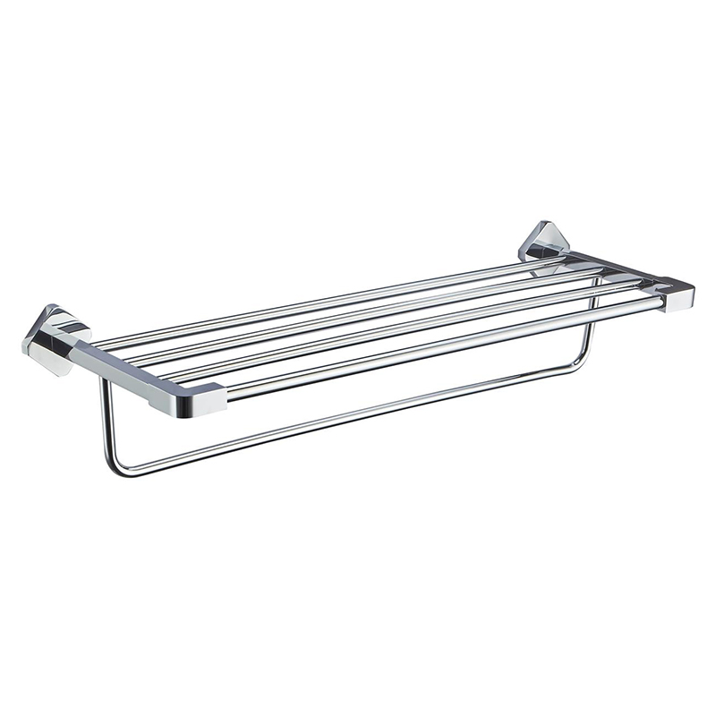 Modern Chrome Brass Design Hotel Bathroom Towel Shelves Wall Mounted Towel Shelf