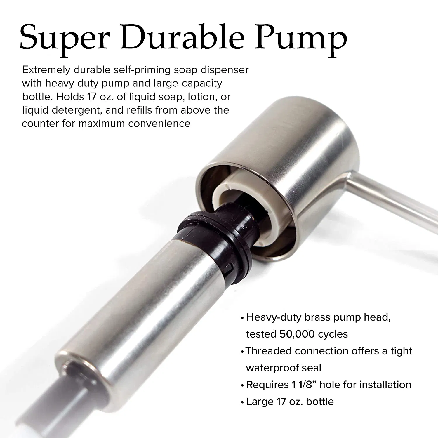 Aquacubic Soap Dispenser for Kitchen Sink Orb Pump Set for Dish Soap or Lotion