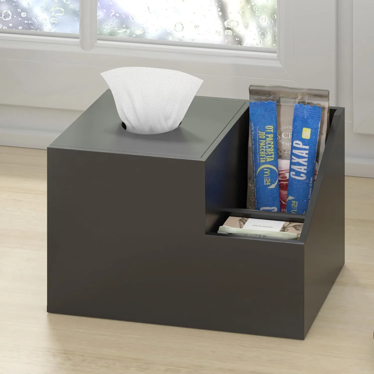 Bamboo Modern Minimalist Bedroom Bathroom Countertop Multifunctional Tissue Storage Box