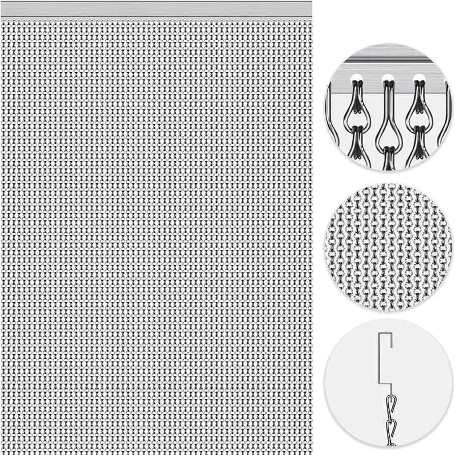 Metal Chain Curtains - Aluminium Chain Fly Screen for Door & Room Divider