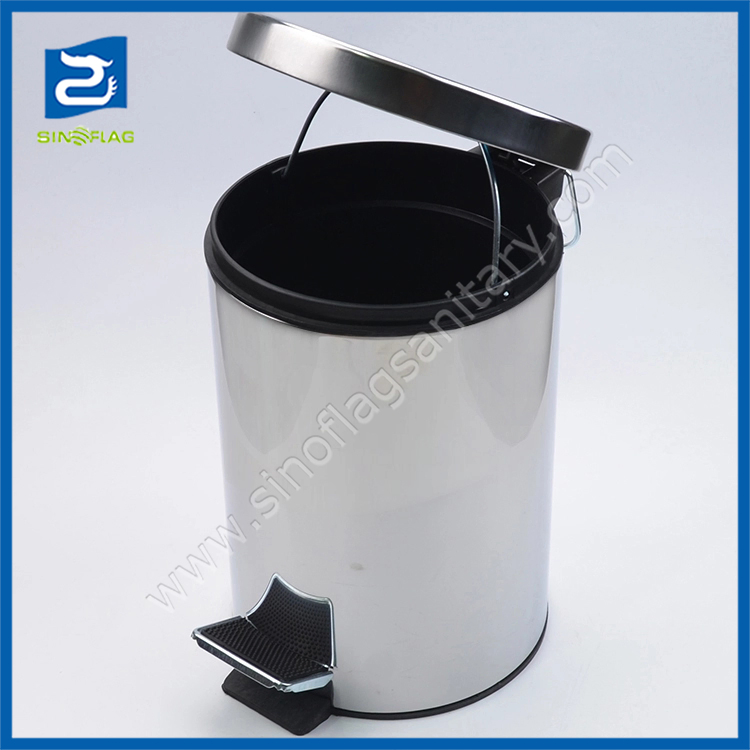 Hot Selling Foot Pedal Bin Stainless Steel Bathroom Step Trash Bin