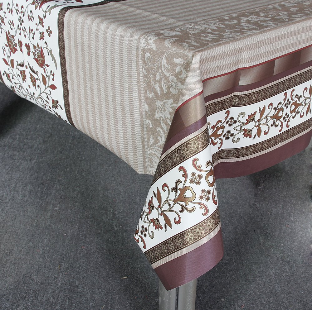PVC Printed Table Cloth with Nonwoven Backing for Wedding