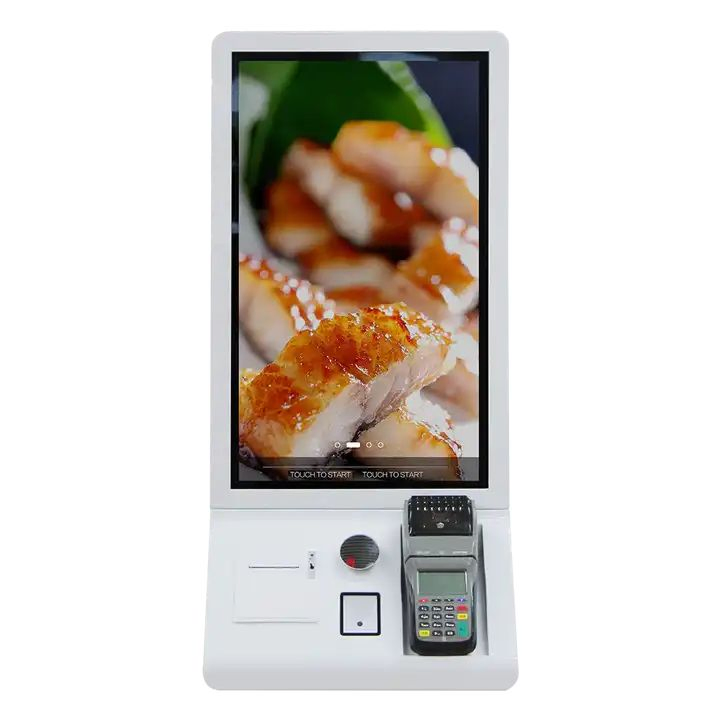 Big Touch Screen Fast Food Restaurant Ordering Machine Self-Service Payment Terminal Kiosk with Thermal Printer and Qr Scanner