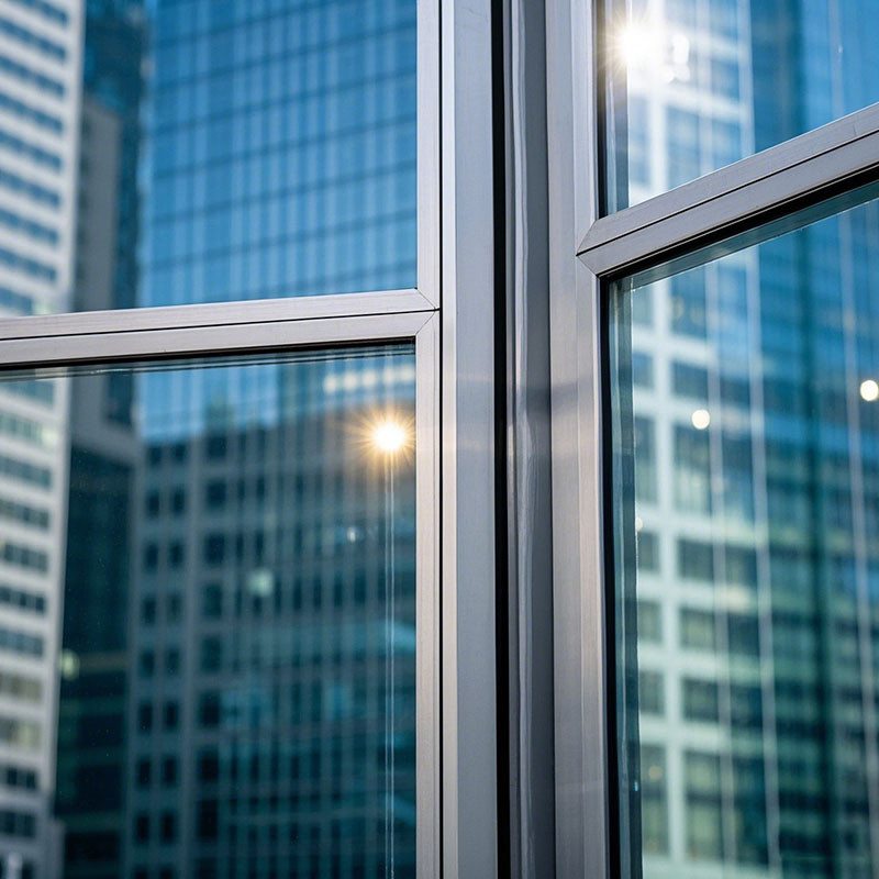 Glass Office Building Exterior Building Semi-Hidden Frame Aluminum Alloy Glass Curtain Wall