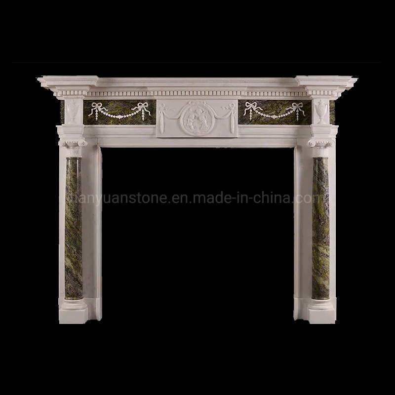 Europe Simple Style Hand Carving Marble Stone Mantel Fireplace