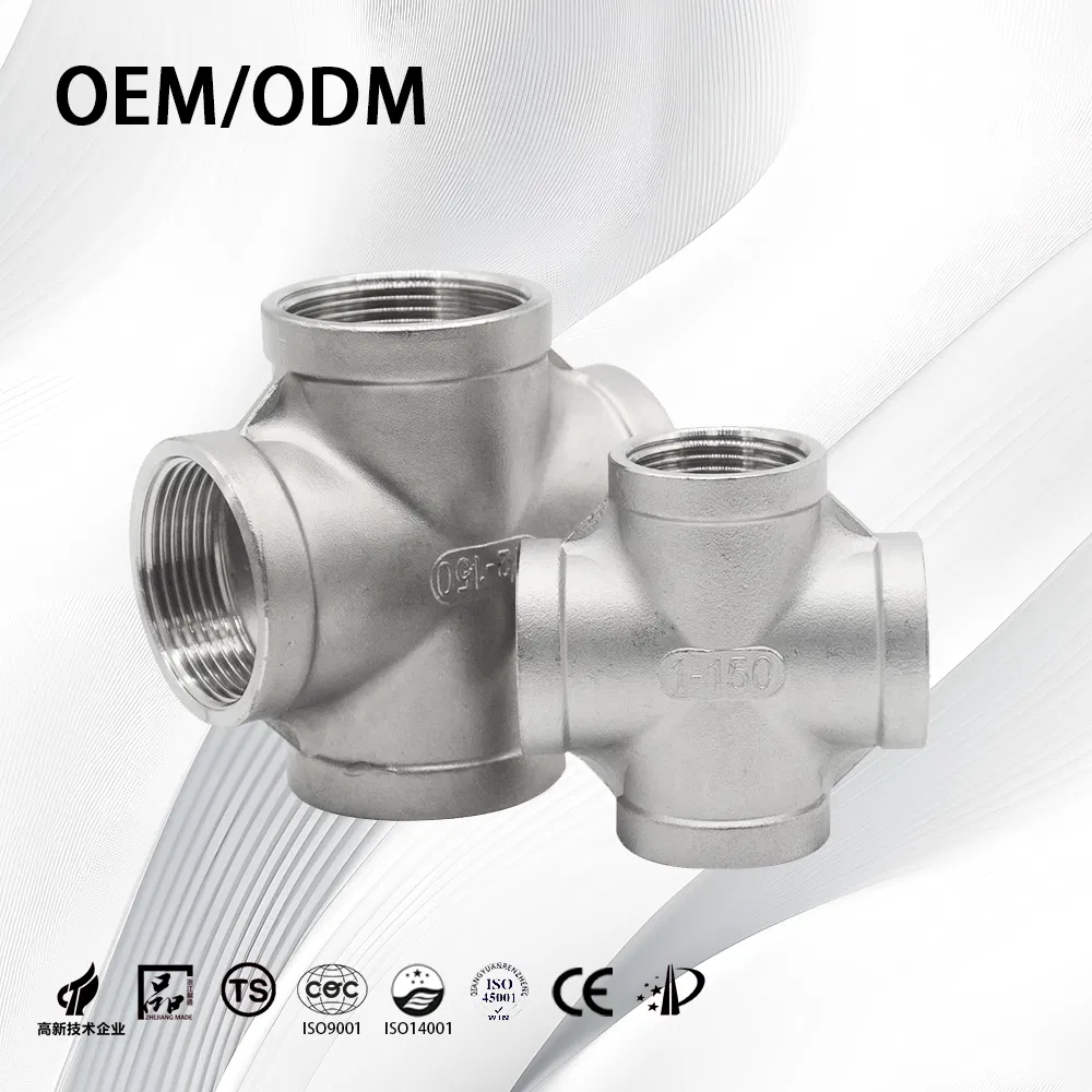 Stainless Steel/Industrial/Customizable Pipe Fittings/Female Threaded/Equal/Reducing/Four Way Cross for Construction
