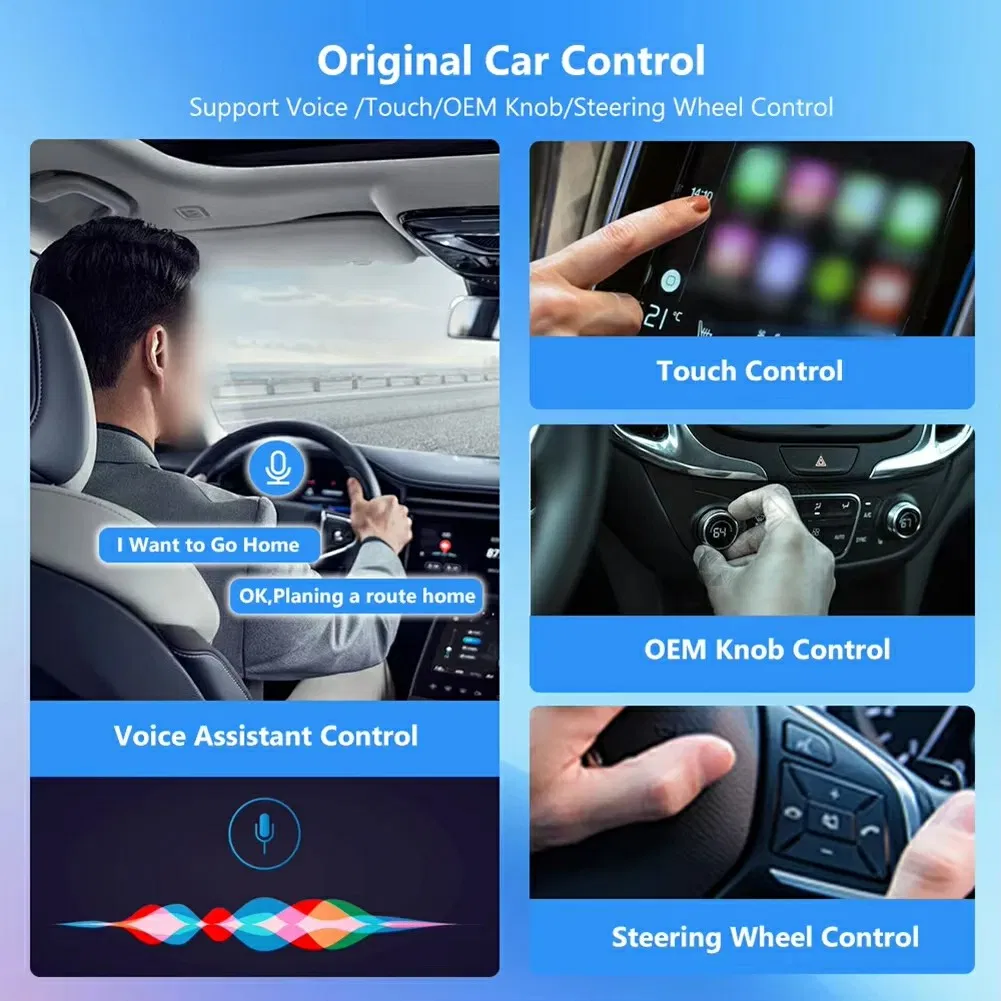 Wireless Carplay Android Auto 2 in 1 Adapter for Car Navigation USB Dongle - with Type-C Adapter