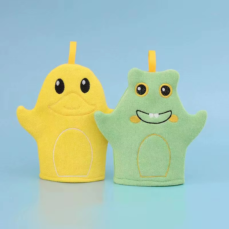 Wholesale Cartoon Animal Bath Glove with Skin Friendly Fabric for Children Baby Household Shower Towel