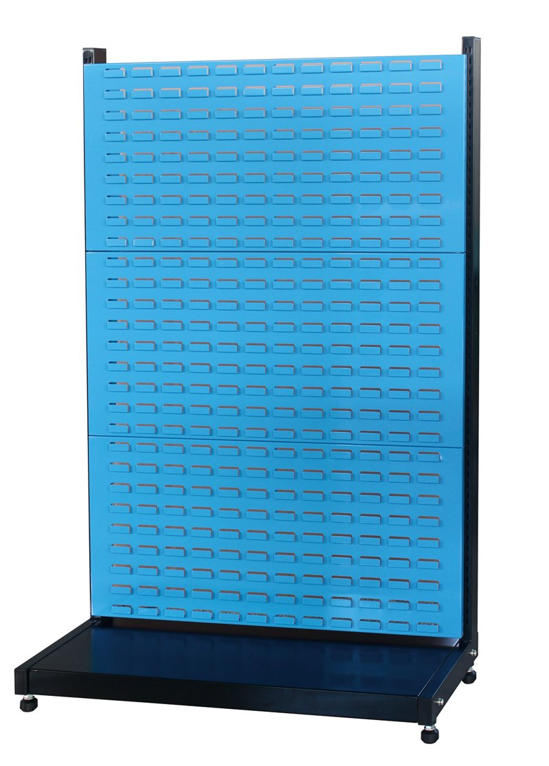 Medium Duty Garage Single Side Shelf with 3 Panels in Blue Color