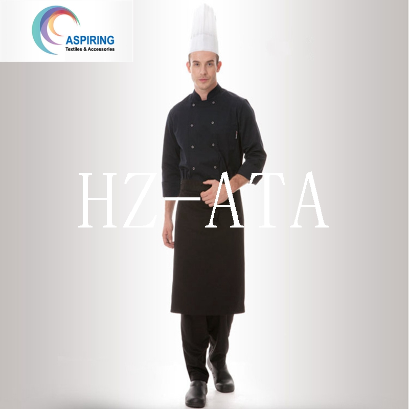 Promotion Restaurant 3 Pocket Black Short Waiter Waist Aprons