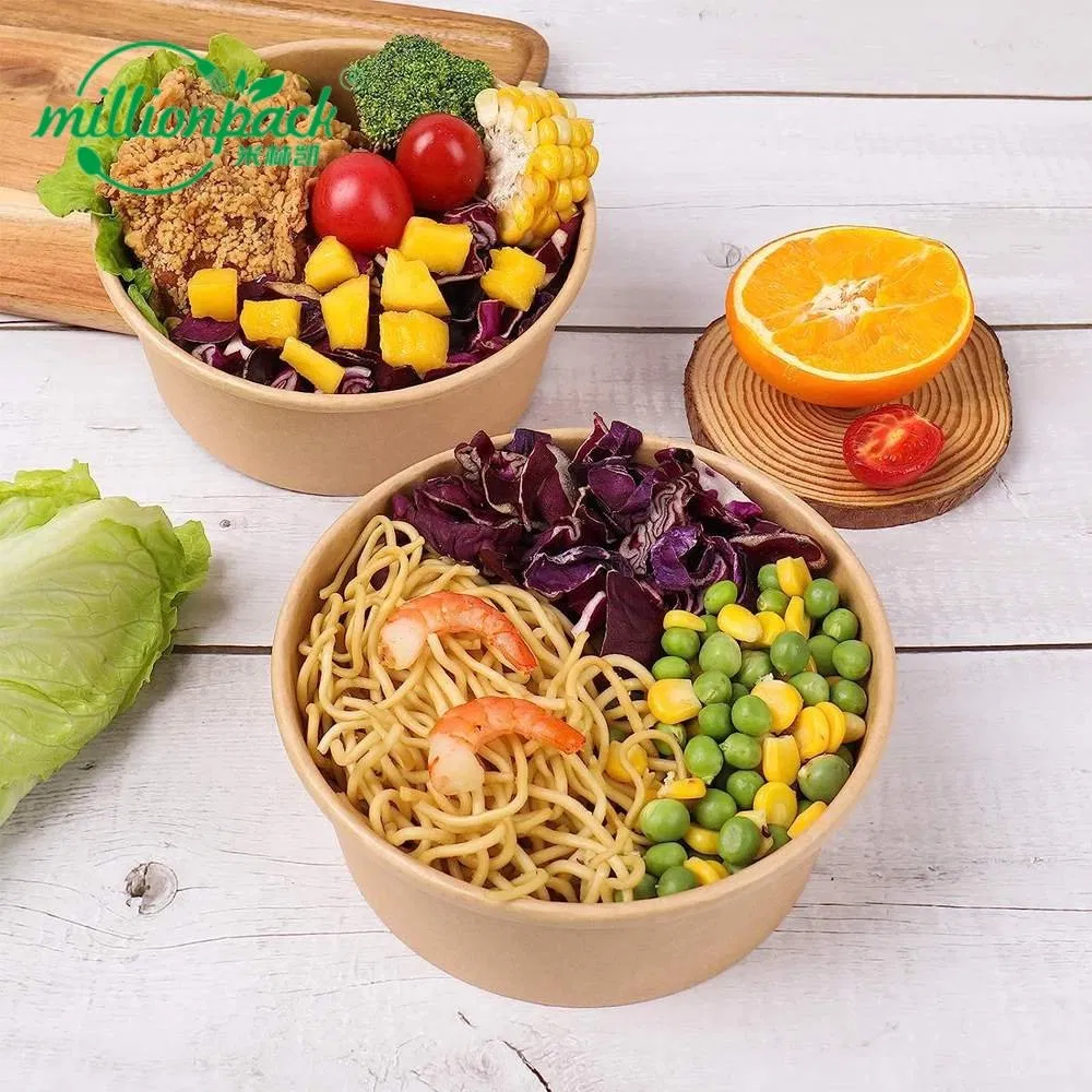 Compostable Salad Bowl with PLA Lid for Sustainable Packaging
