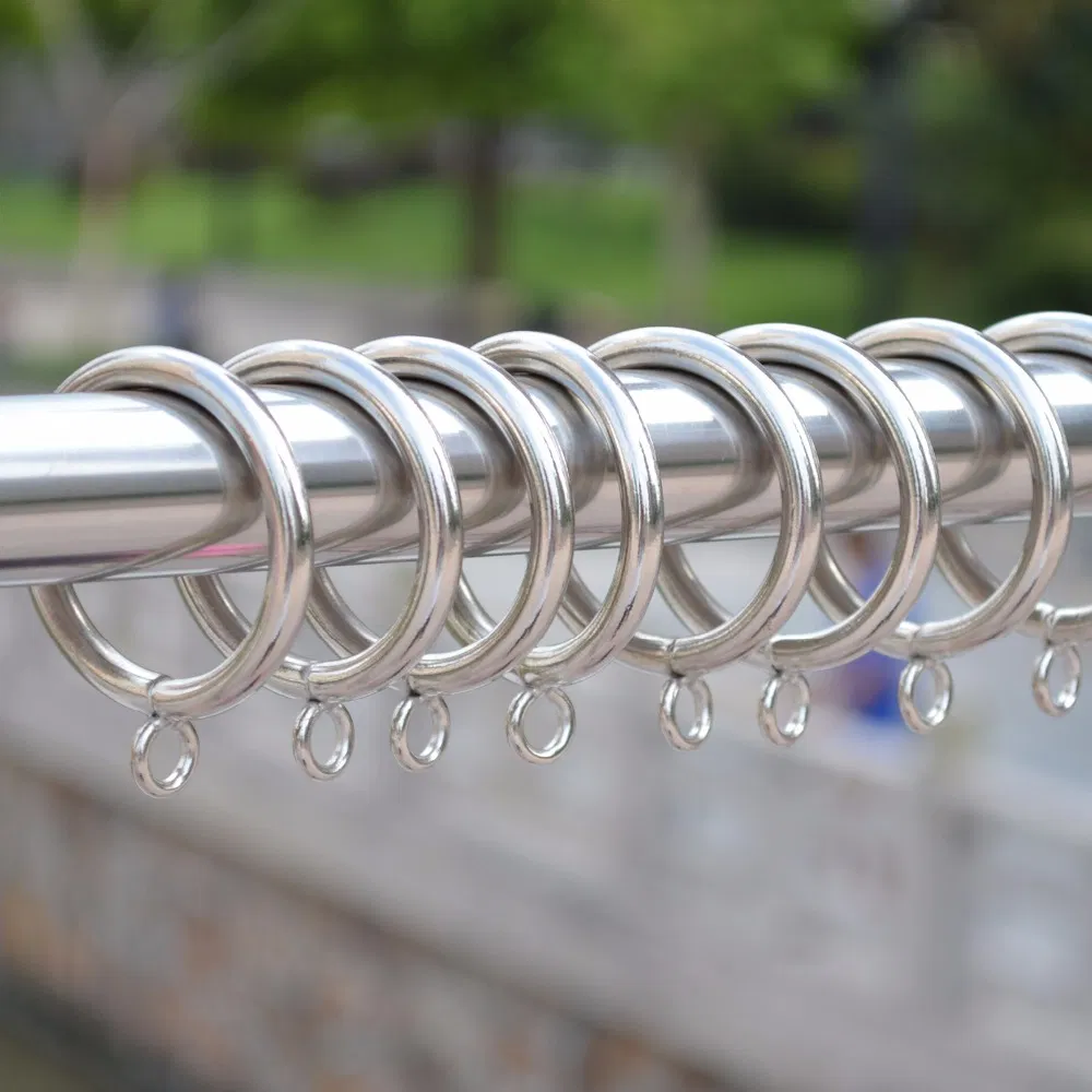 52mm Inner Diameter Black Curtain Pole Metal Rings with Eyelets