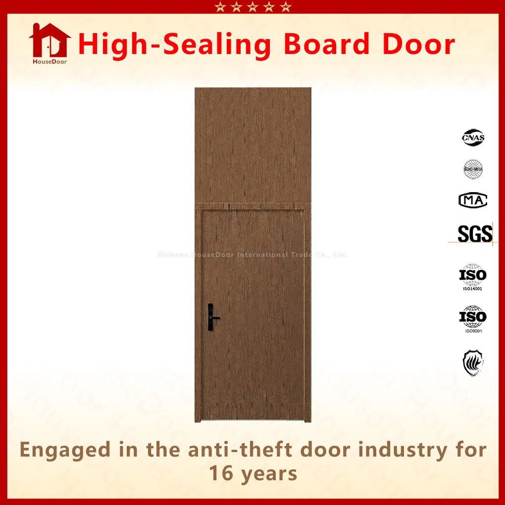 Modern Zinc Alloy Security Door with Transom Panel Above