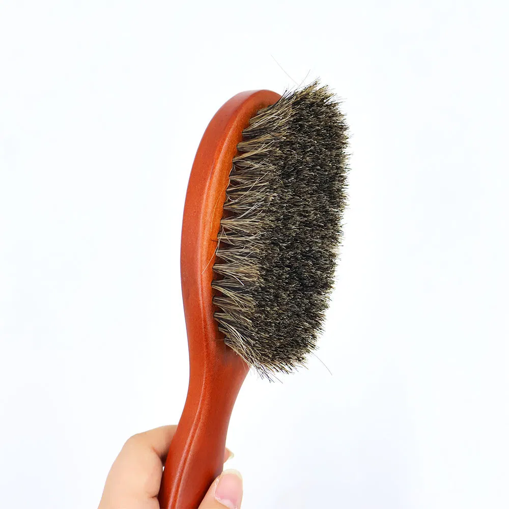Household Cleaning Hat Brush Clothes Cleaning Brush Soft Clean Brush with Wooden Handle and Horse Hair
