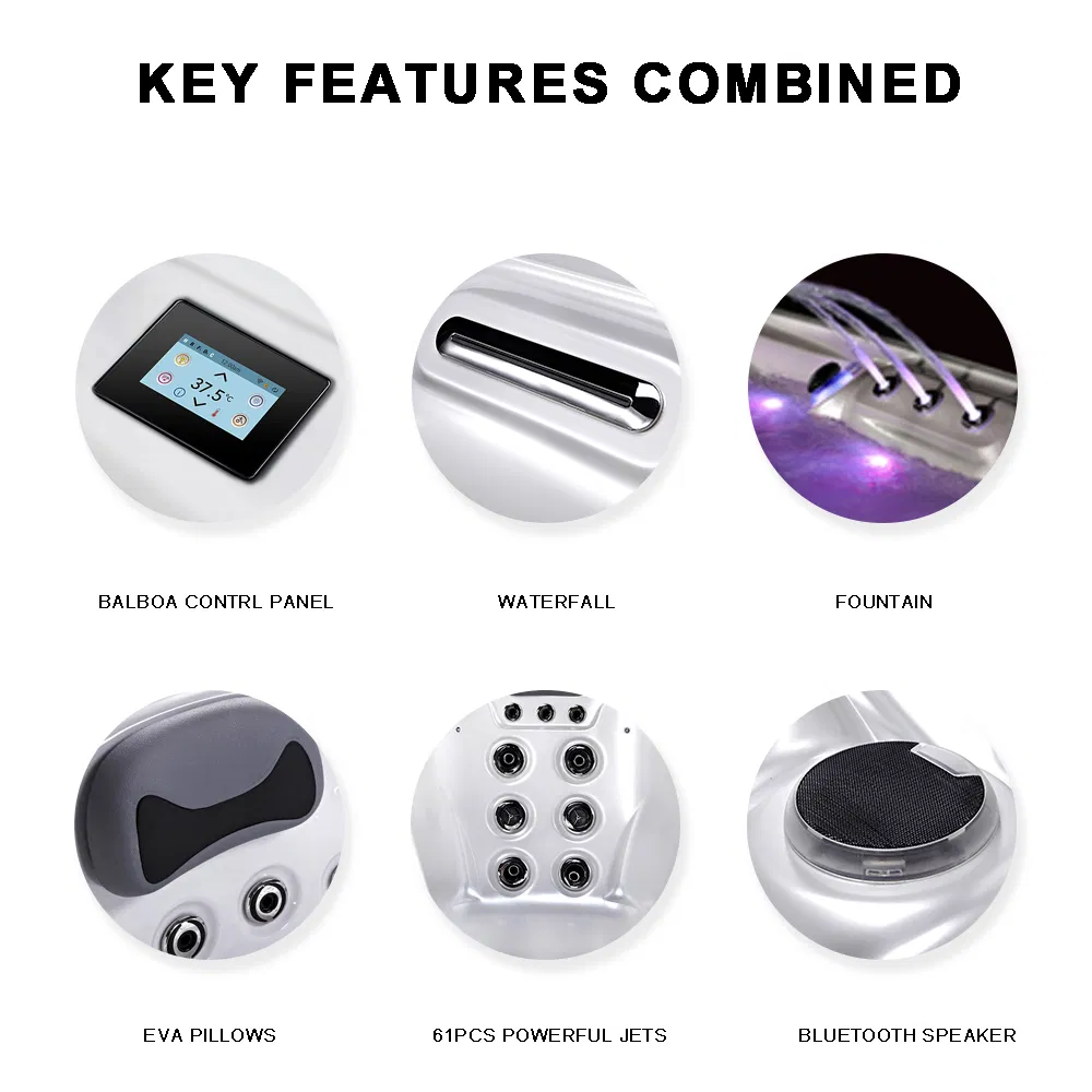 Sunrans Hot Sale Luxury Outdoor 5 Person Hottub Whirlpool SPA Bathtub Balboa Hot Tub