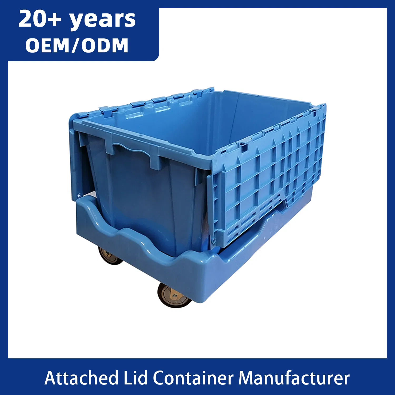 Supermarket Large Container with Lid Attached Attached Lid Shipping Container Plastic Tote Boxes