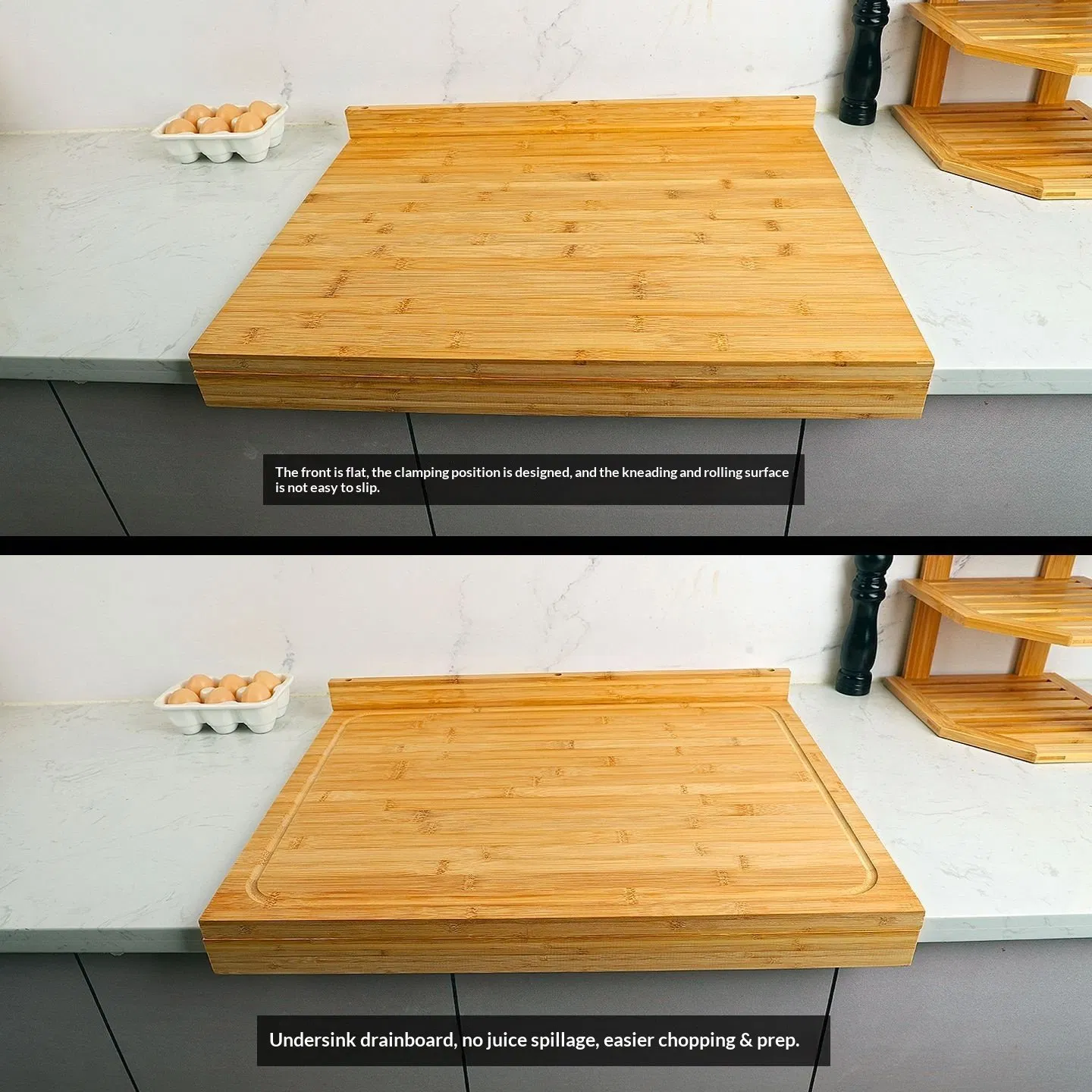 Eco-Friendly High Quality Durable One Side Large Kitchen Cutting Board Bamboo Board Chopping Board Steak Board Cutting Things Household Items Kitchenware Board