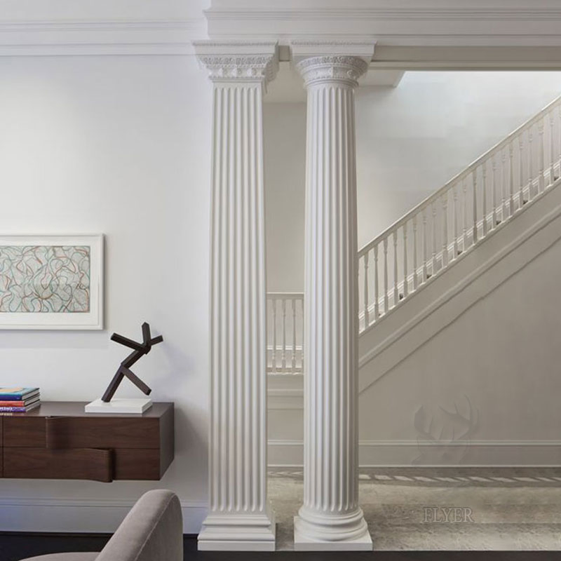High Quality Luxury Home Decorative Stone Building Material White Marble Stone Column with Pedastals