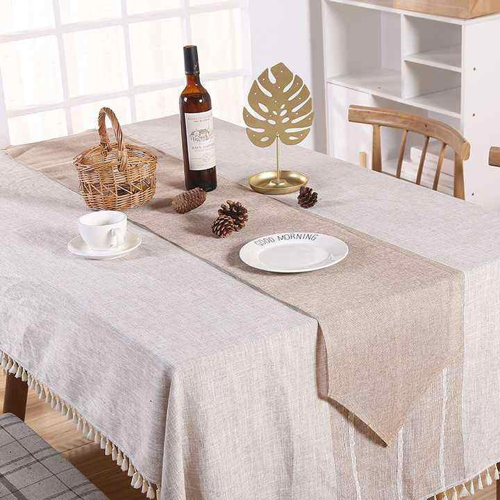 Wholesale Reusable Natural Hessian Burlap Table Runner 12"73"Christmas Printed Jute Table Runner