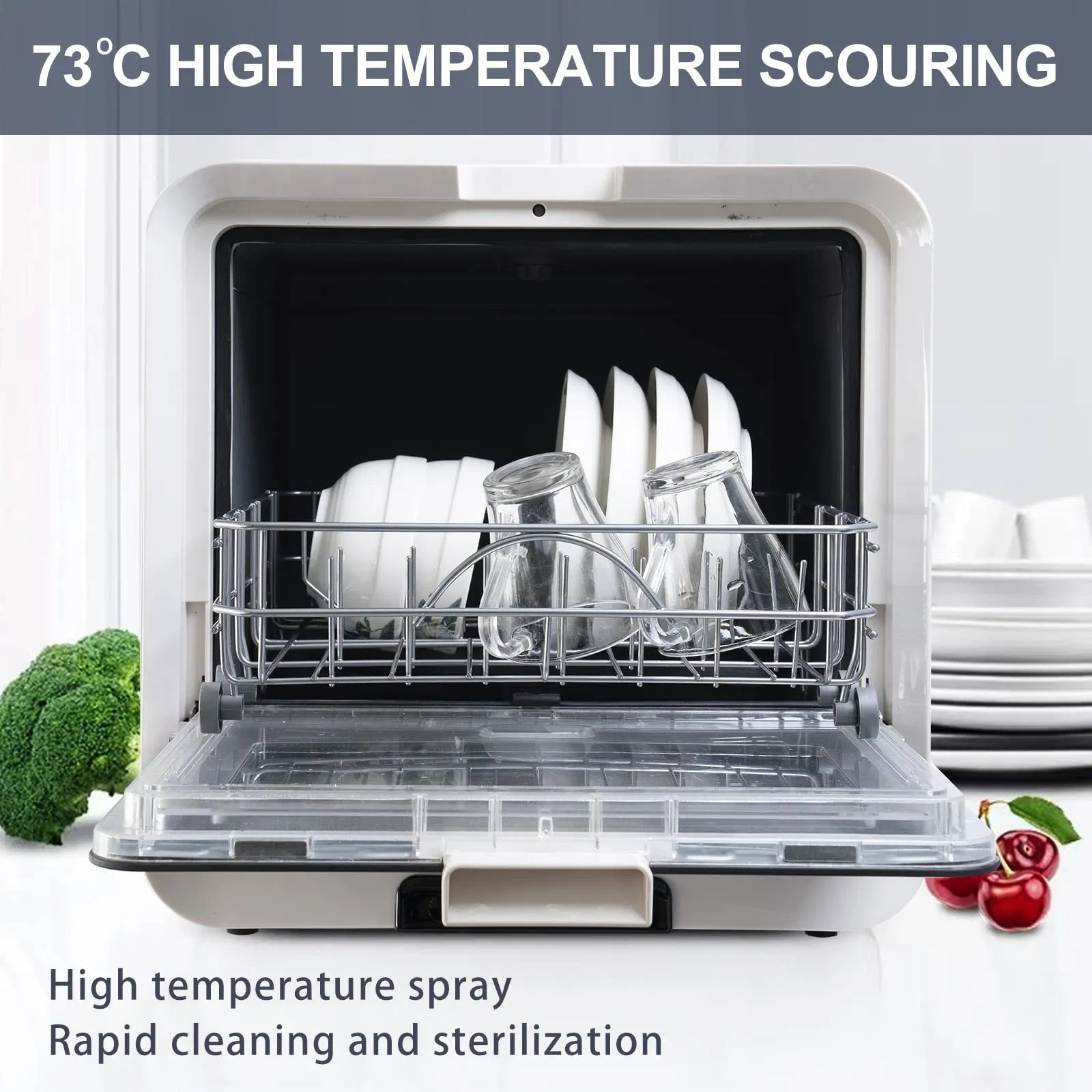 Top Control Portable Countertop Washing Programs Air-Dry Function Dishwasher